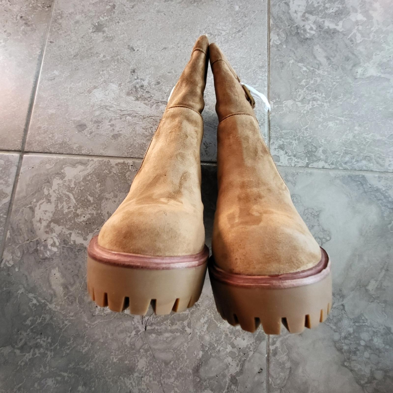Veronica Beard Hannigan Suede Platform Boots in Hazelwood, Size 11 NEW +DustBag