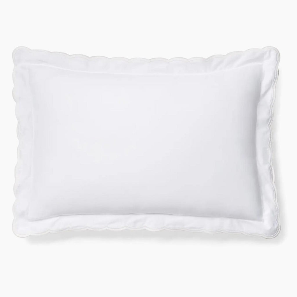 Ralph Lauren Malin Scallop Organic Cotton King Sham in Studio White, NWT $225