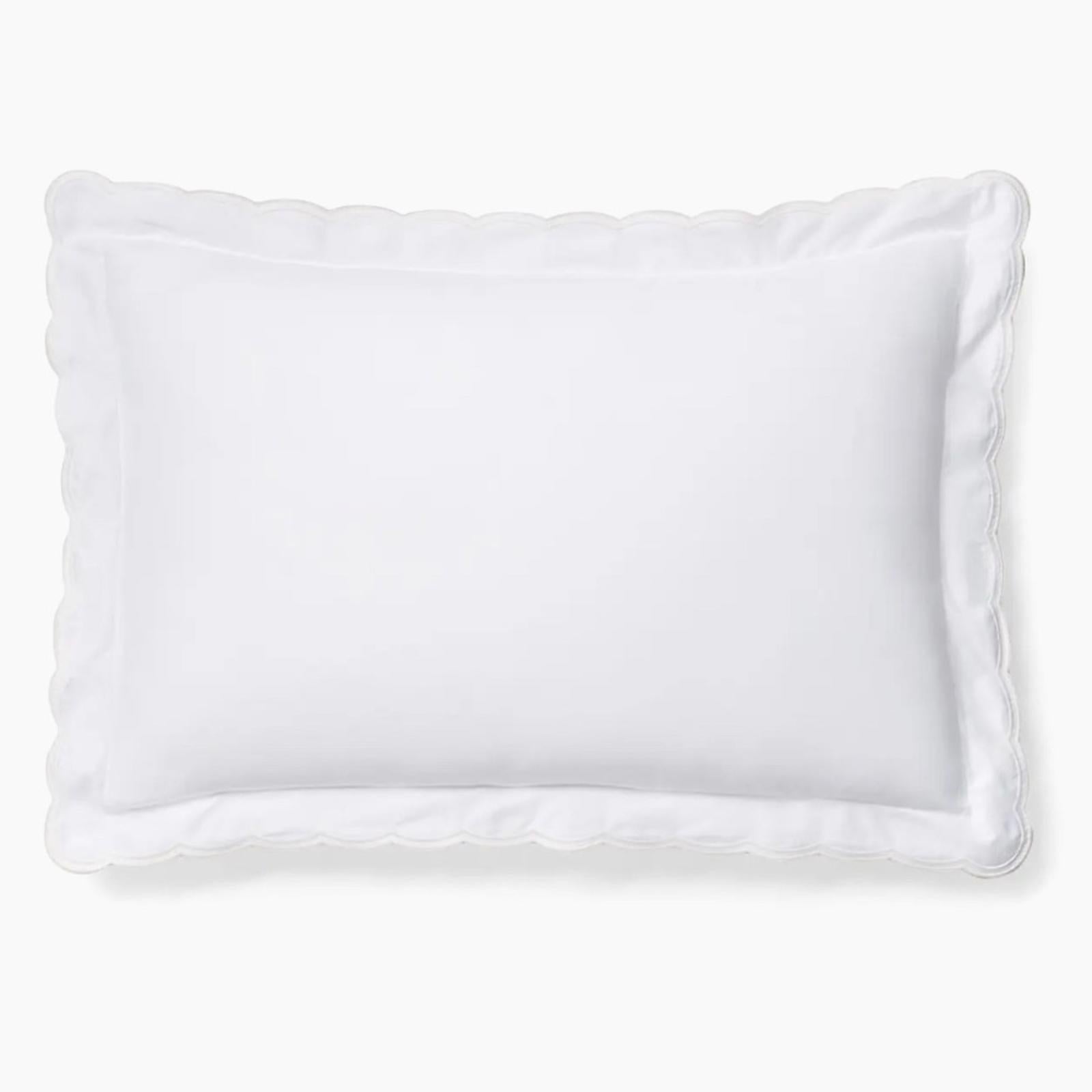 Ralph Lauren Malin Scallop Organic Cotton King Sham in Studio White, NWT $225