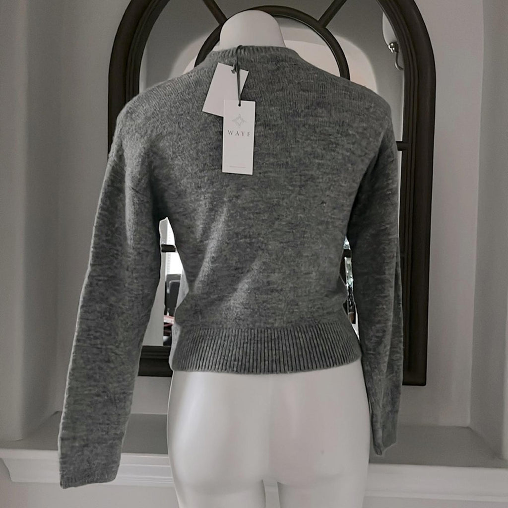 WAYF Wool-Blend Mock-neck Sweater in Light Grey, Size XS New w/Tag
