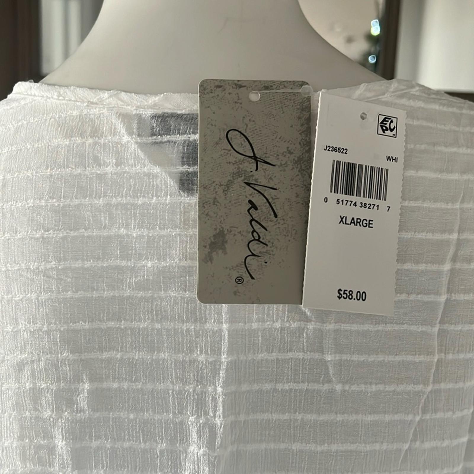 NEW J. Valdi Lace Up Shirt Swim Cover Up, White Size XL New w/Tag Retail $58
