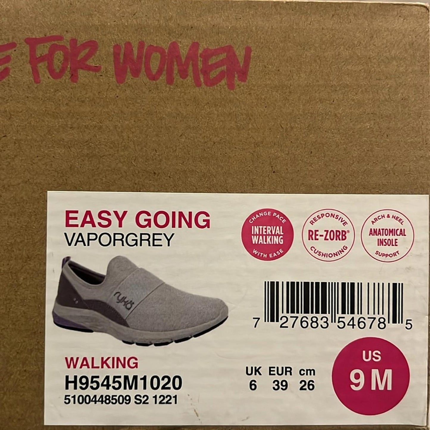 Ryka Easy Going Women's Slip-On Sneakers, Valor Grey Size 9M New in Box