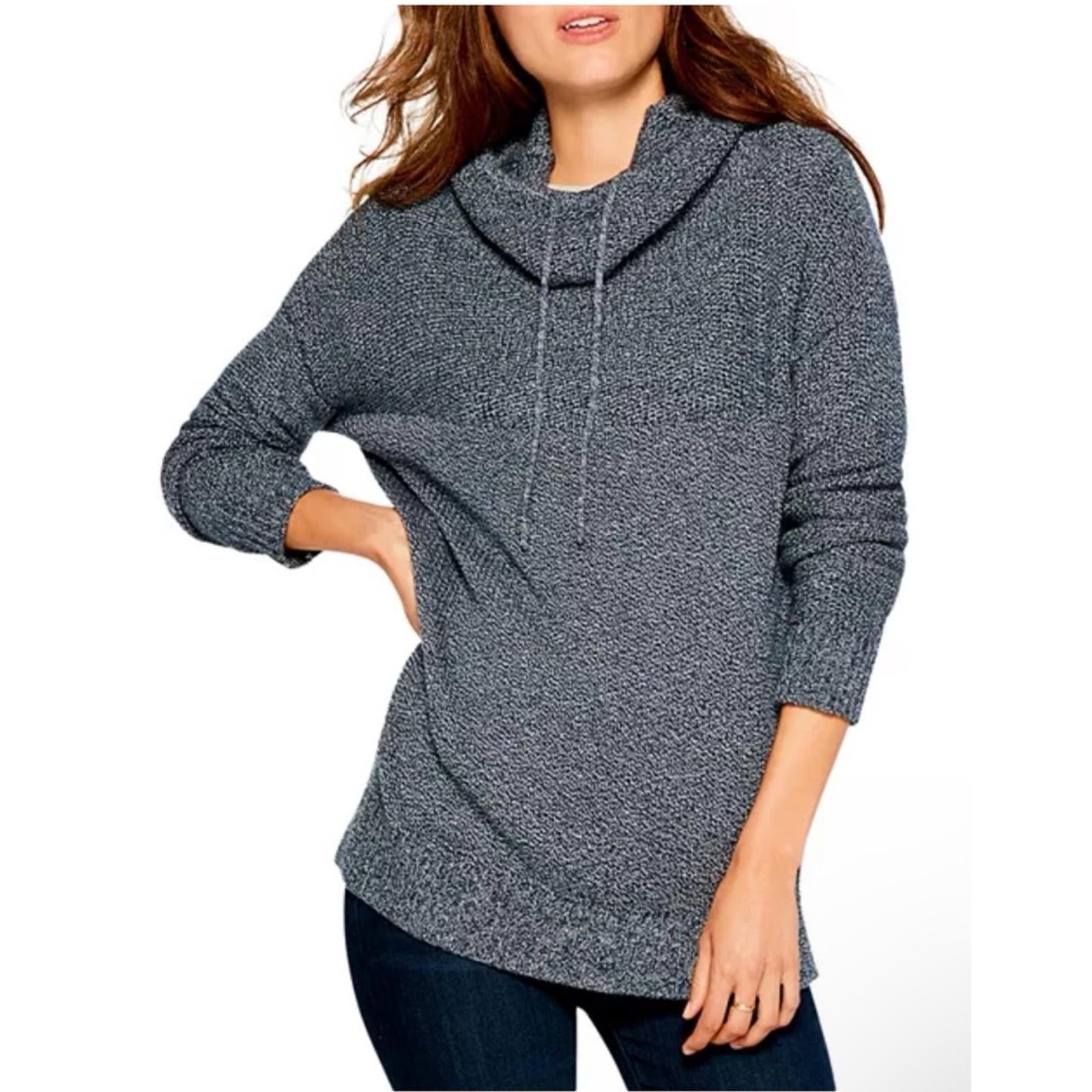NIC+ZOE Bundle Up Cowlneck Sweater in Indigo Size XS New w/Tag Retail $148