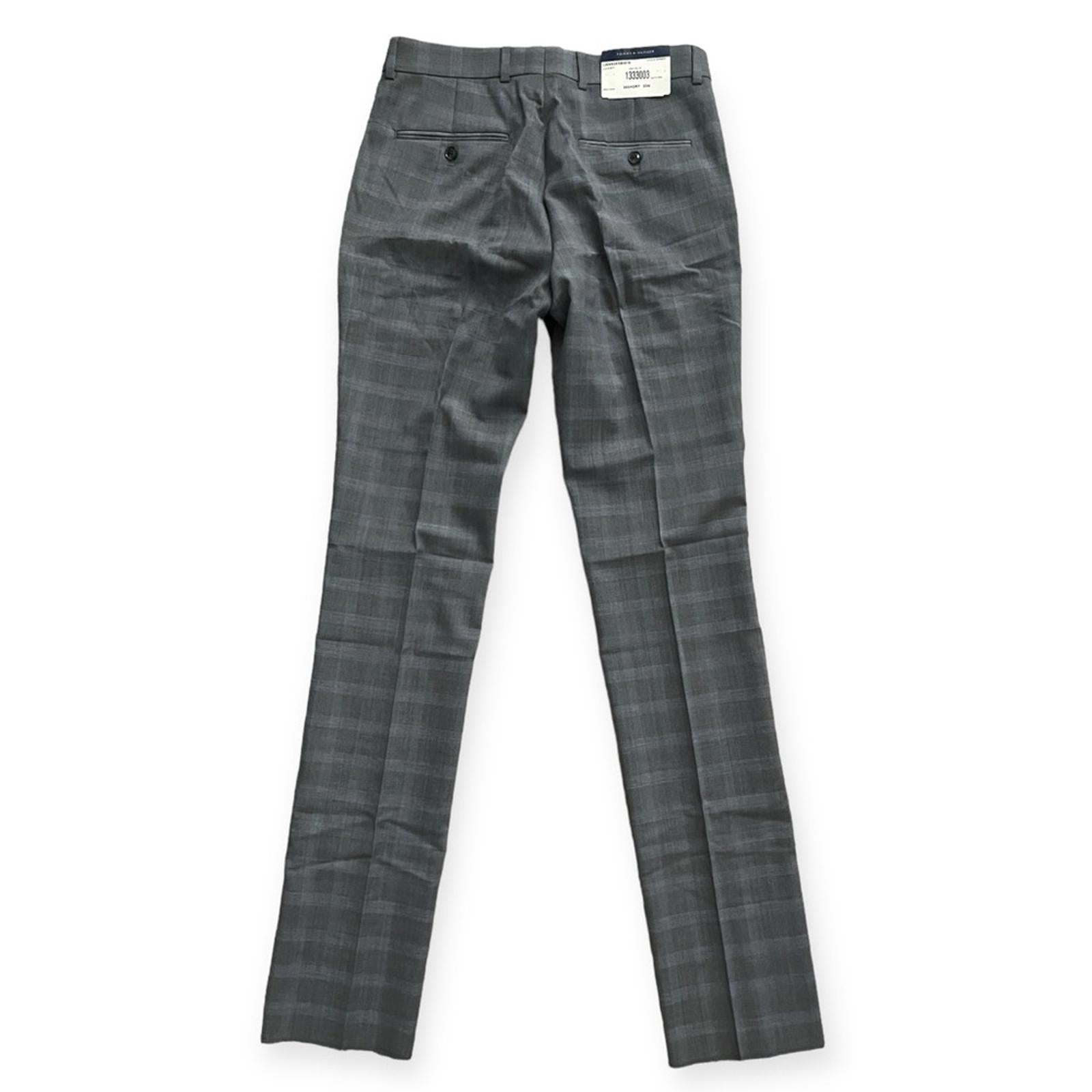 Tommy Hilfiger Modern-Fit Stretch Performance Pants, Grey/Blue Size 30W NWT