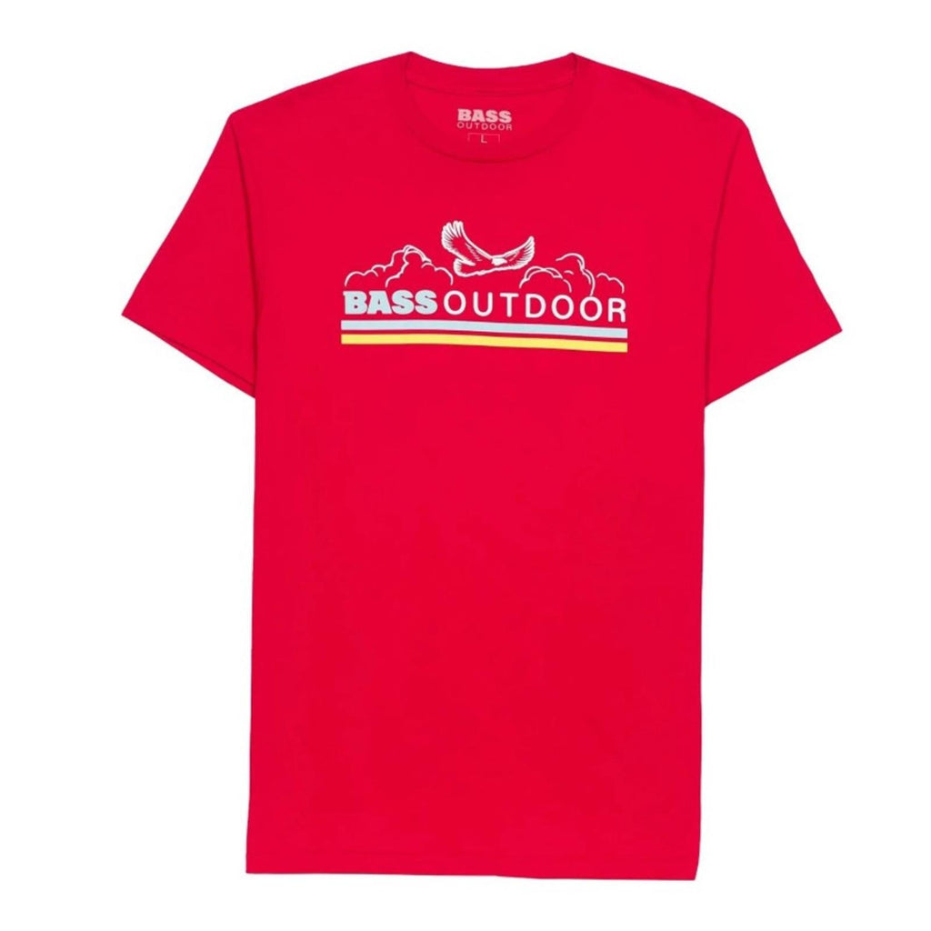 Bass Outdoor Men’s Cotton Logo Graphic T-Shirt in Mountain Red, NEW, Size L