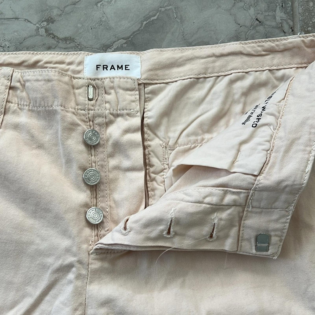 FRAME Denim CREAM High Waist Capris Pants, Light Peach Size 28 EXCELLENT!