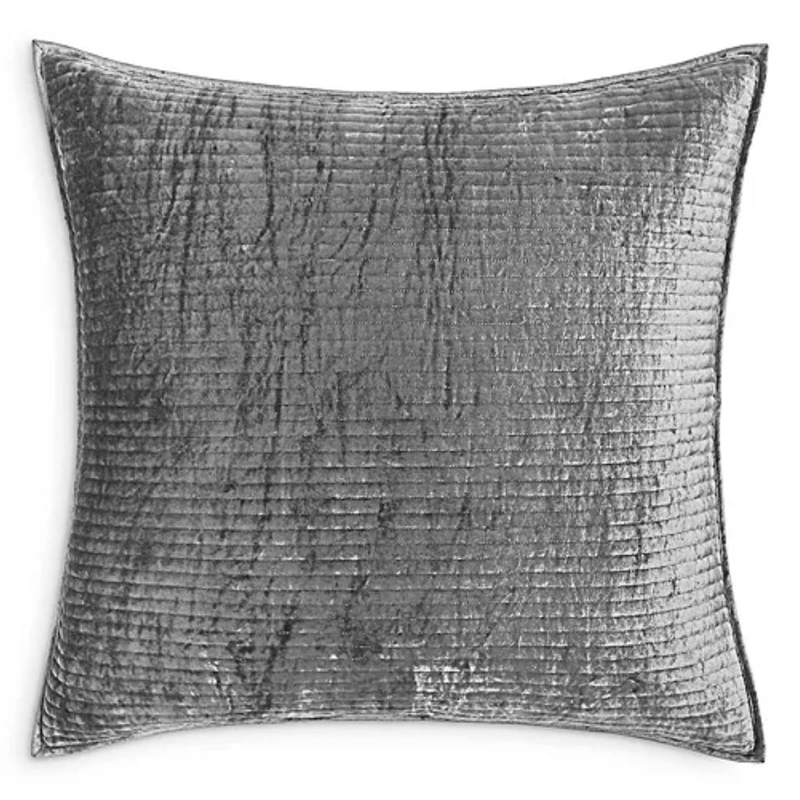 Hudson Park Collection Textured Velvet Euro Sham in Grey, New w/Tag $140