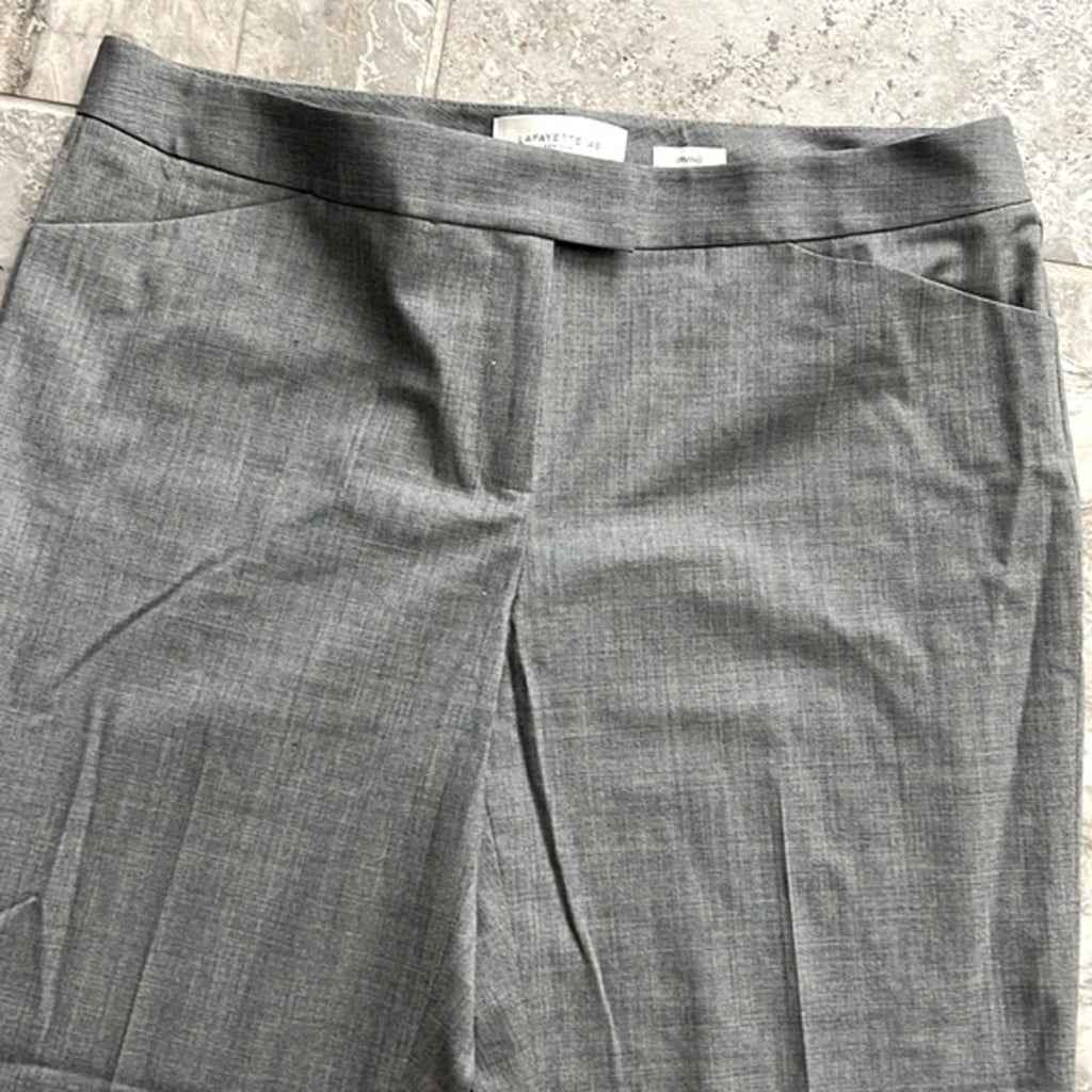 NEW Lafayette 148 NY Irving Straight Leg Dress Pants Grey, Size 12 NWOT $598