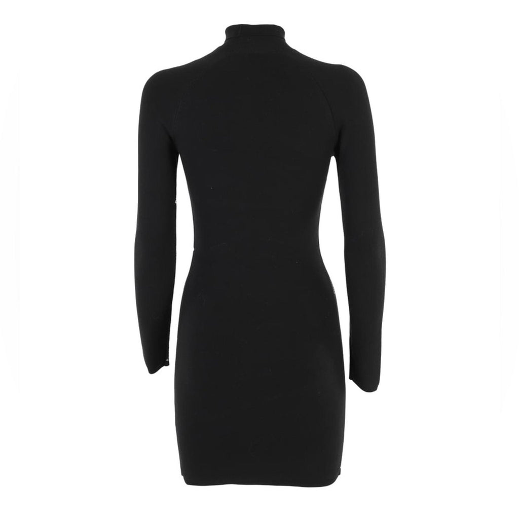 Alexander Wang Bodycon LS Turtleneck Dress w/Logo Jacquard Trim Size L NEW wTag