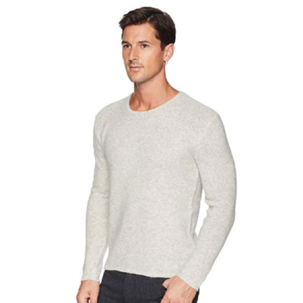 John Varvatos Tuck Cashmere & Silk Garter-Stitch Sweater Grey Size XL NWT $448