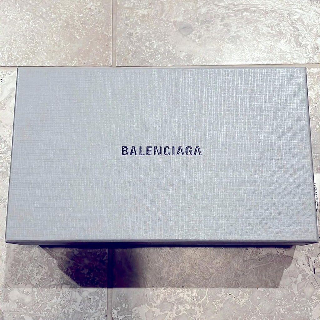 Balenciaga Knife Glitter High Heel Mules in Silver Titanium Size 37 New +DustBag