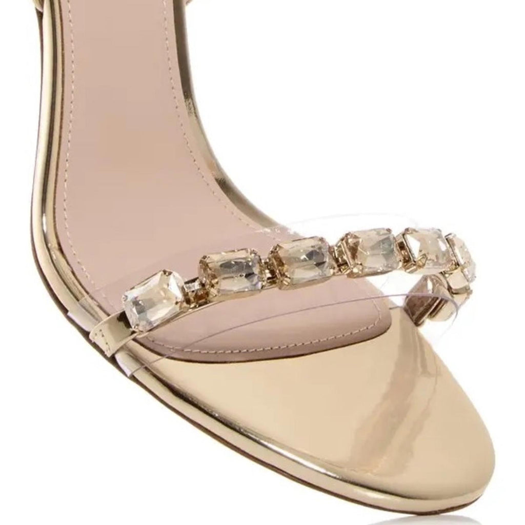 Giambattista Valli Embellished 90mm Sandals in Gold, Size 38.5, NEW Retail $1090