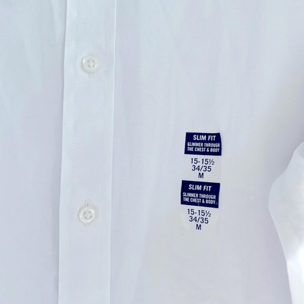 Lauren Ralph Lauren Stretch Slim Fit Dress Shirt White, Size M 15-15.5 (34/35)