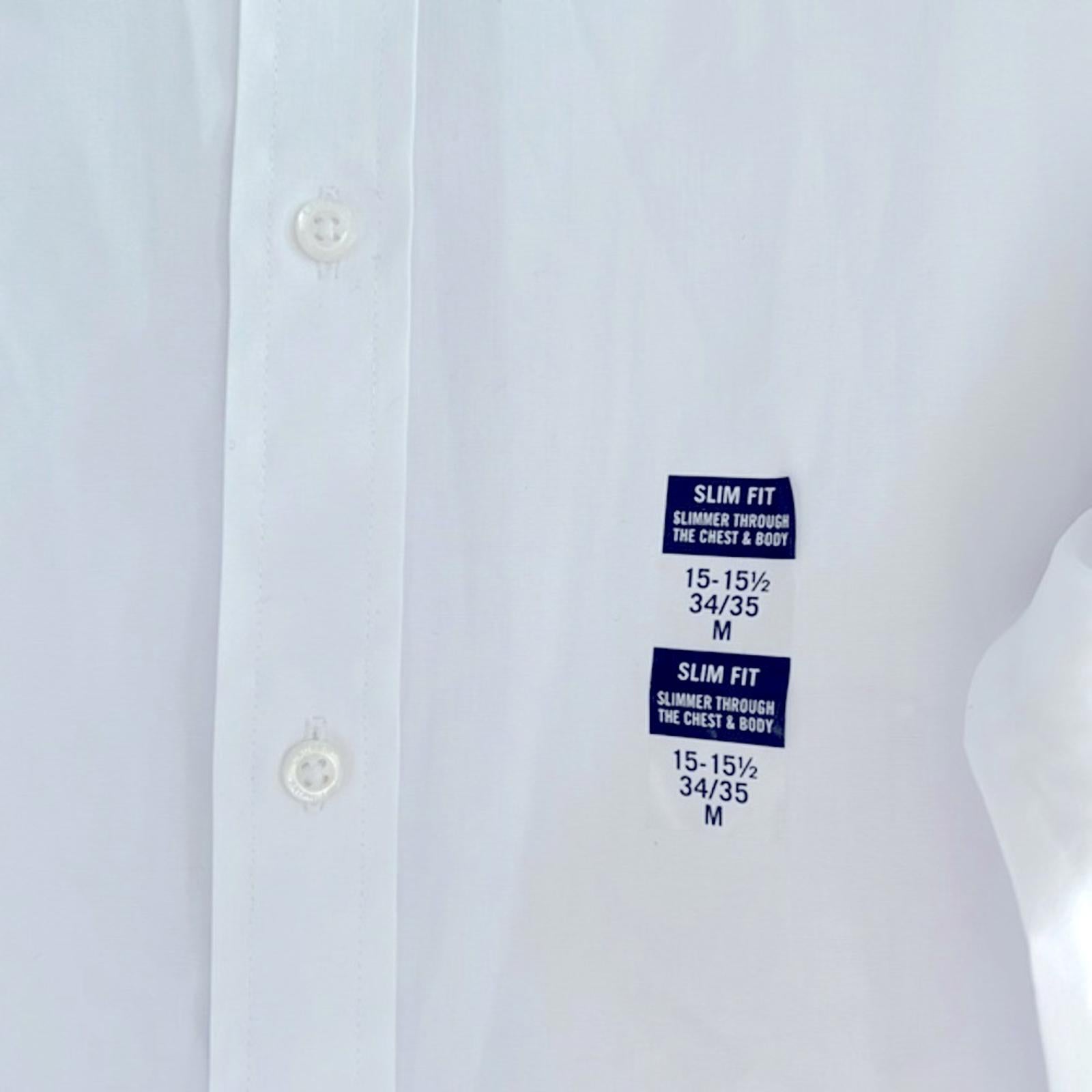 Lauren Ralph Lauren Stretch Slim Fit Dress Shirt White, Size M 15-15.5 (34/35)