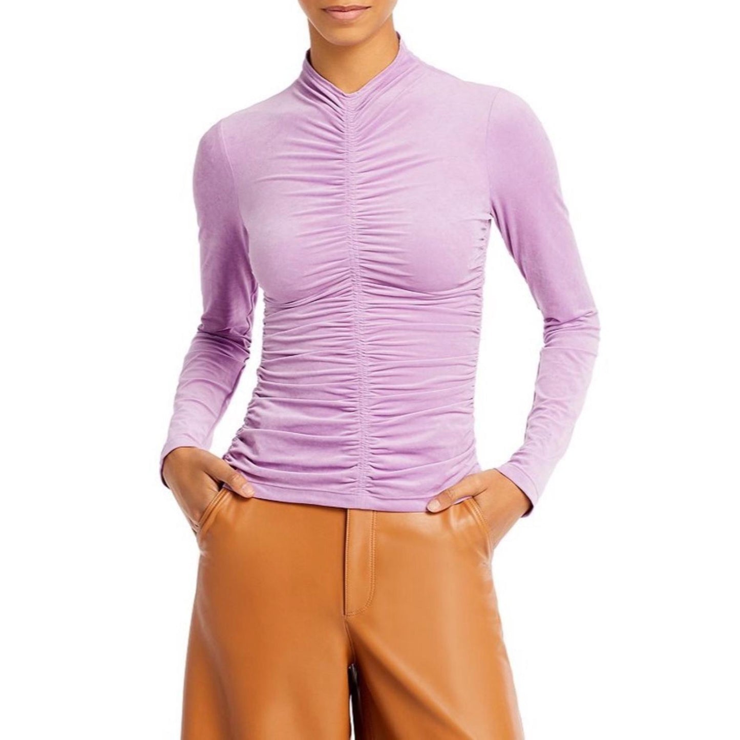 A.L.C. Ansel Shirred Top in Purple X REVOLVE, Size XS New w/Tag Retail $295