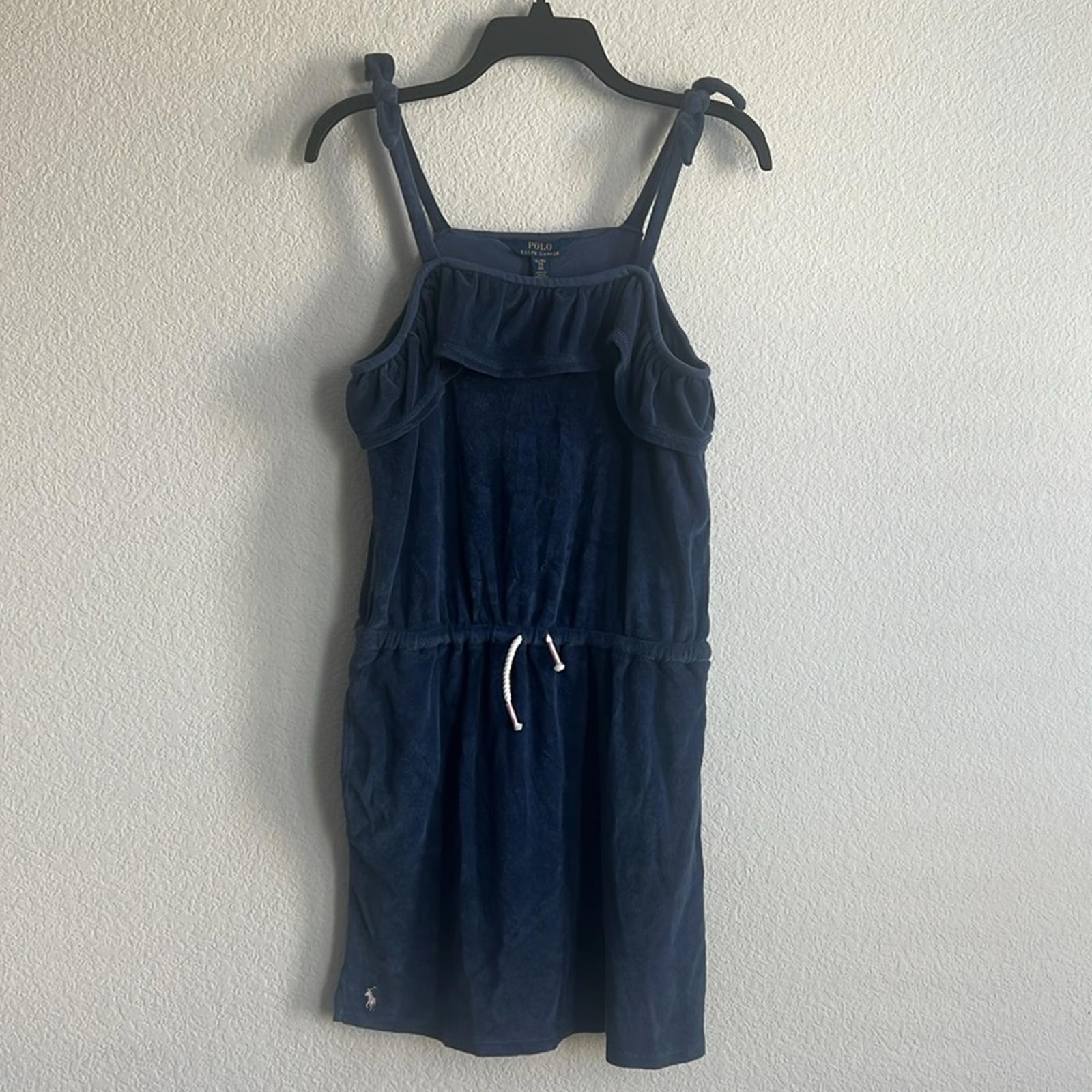 Polo Ralph Lauren Ruffled Terry Swim Cover-Up in Rustic Navy Size XL/16 NEW wTag