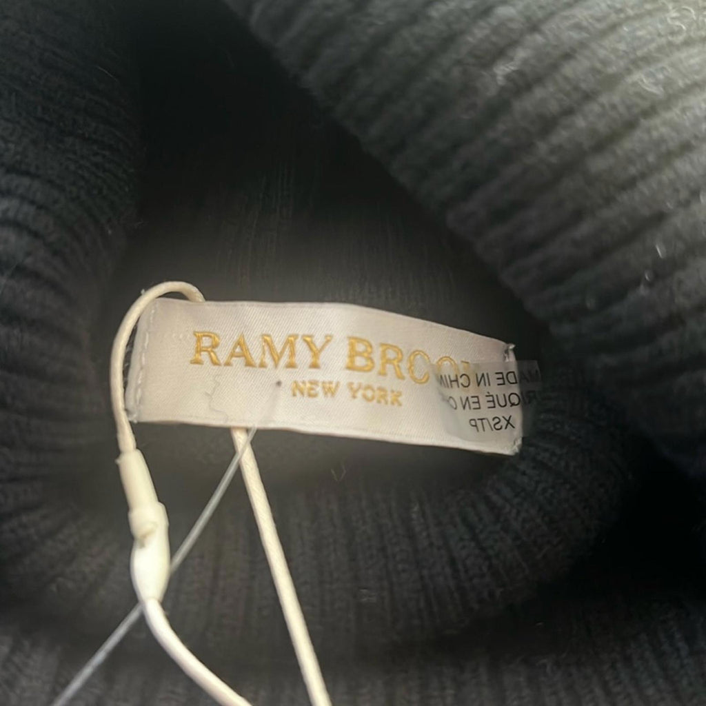 Ramy Brook Walt Turtle Neck Long Lace-Up Sleeve Top in Black, Size XS New w/Tag