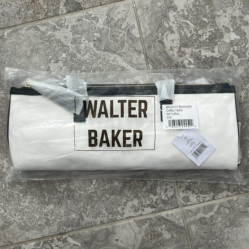 NWT Walter Baker Carly Bag, Canvas Vegan Leather Tote, New w/Tag Retail $198