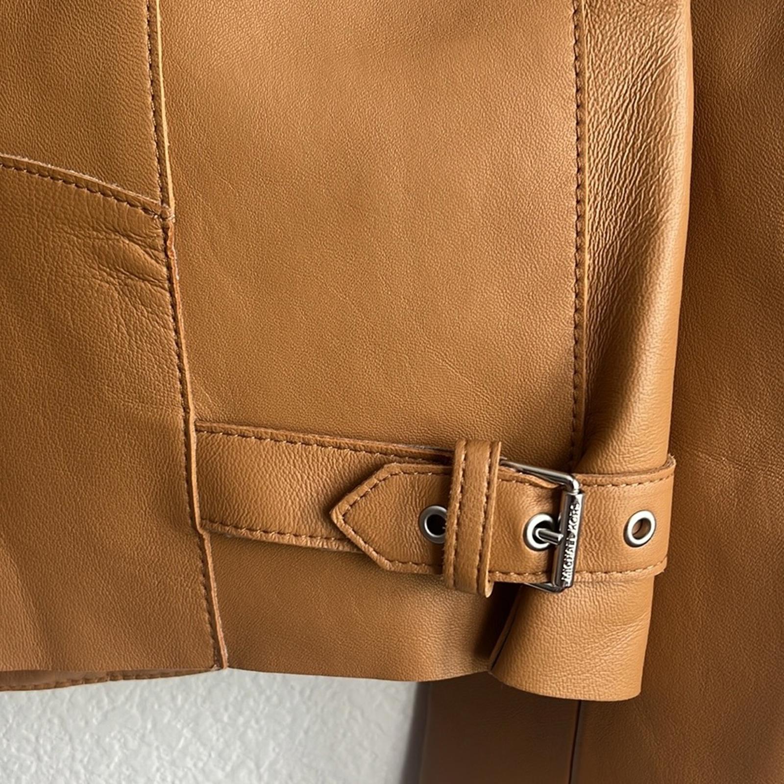 Michael Kors Men’s Nappa Leather Moto Jacket in Peanut/Tan, NWT, Size M $898