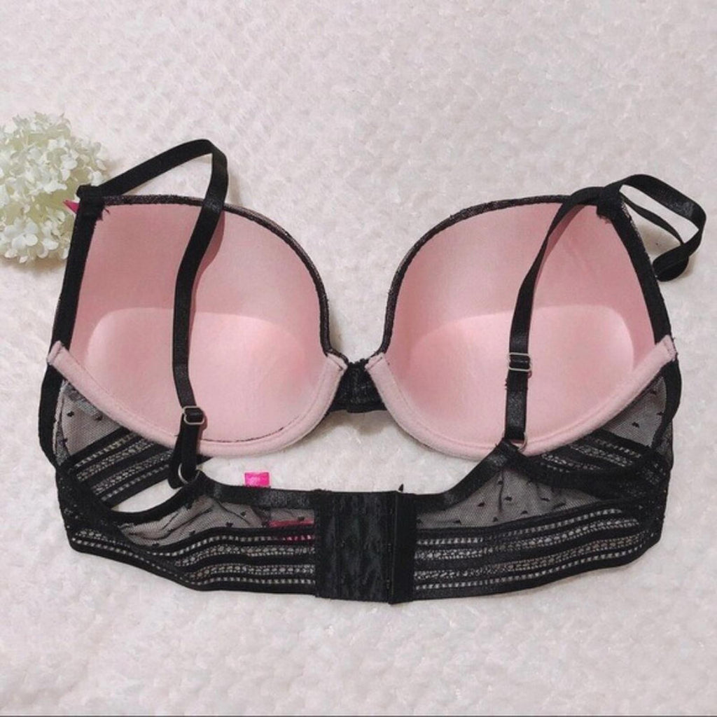 Vince Camuto Push Up Bra Black Lace Nude Back Closure Size 36C New w/Tag