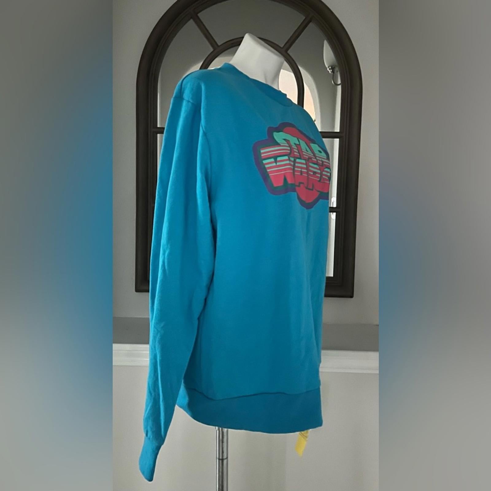 Star Wars Disney Crewneck Sweatshirt in Blue, Pullover Size L New w/Tag