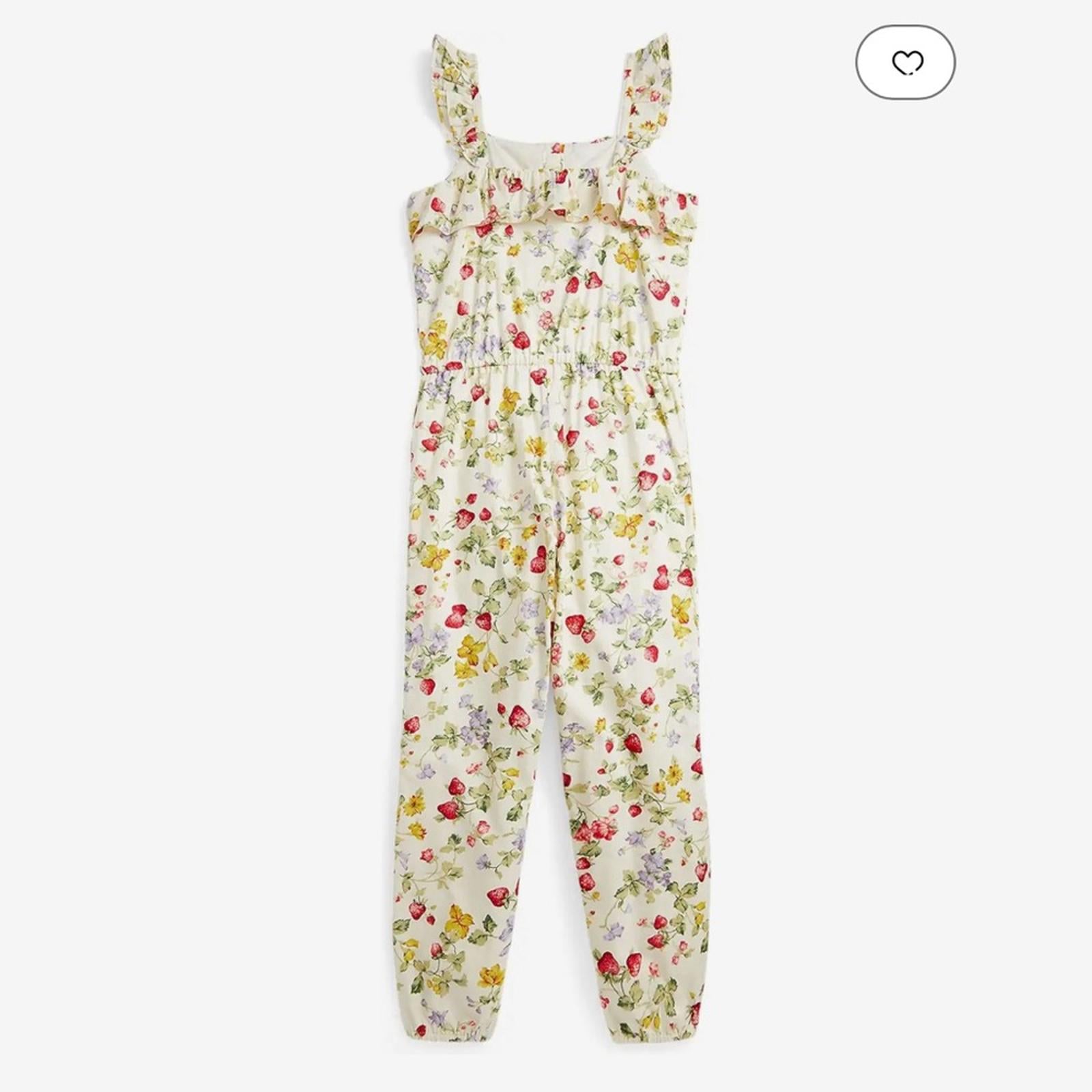 Ralph Lauren Floral & Fruit-Print Cotton Batiste Jumpsuit, Cottage New w/Tag
