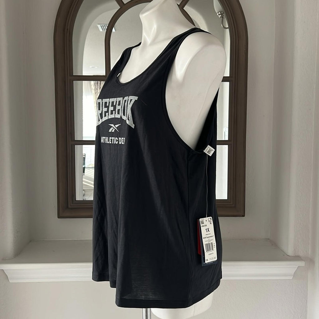Reebok Performance Plus Workout Ready Supremium Tank Top Size 1X Night Black NWT