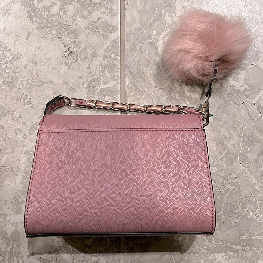 Aldo Astoewiel Crossbody Bag with Faux Fur Keychain in Pink