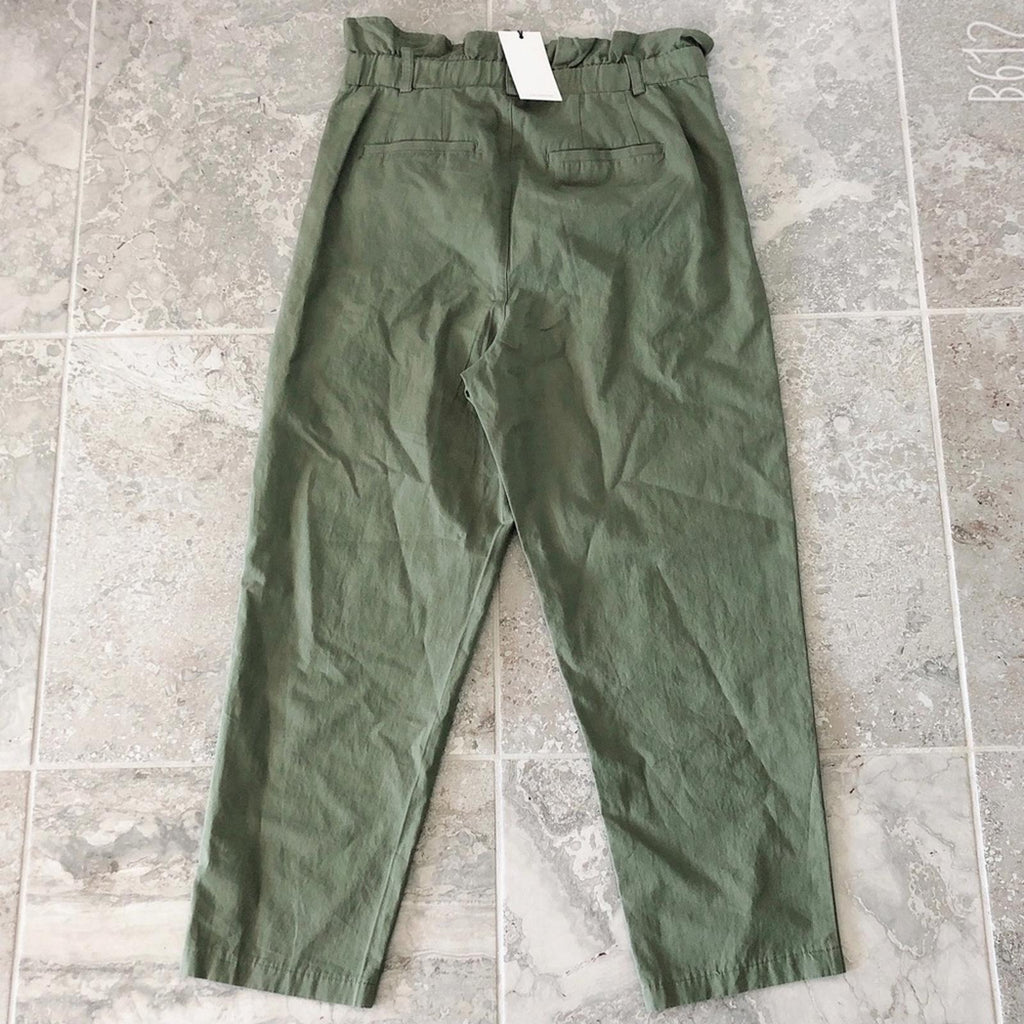 7 For All Mankind Paper Bag Waist Green Jean, Size M, NEW