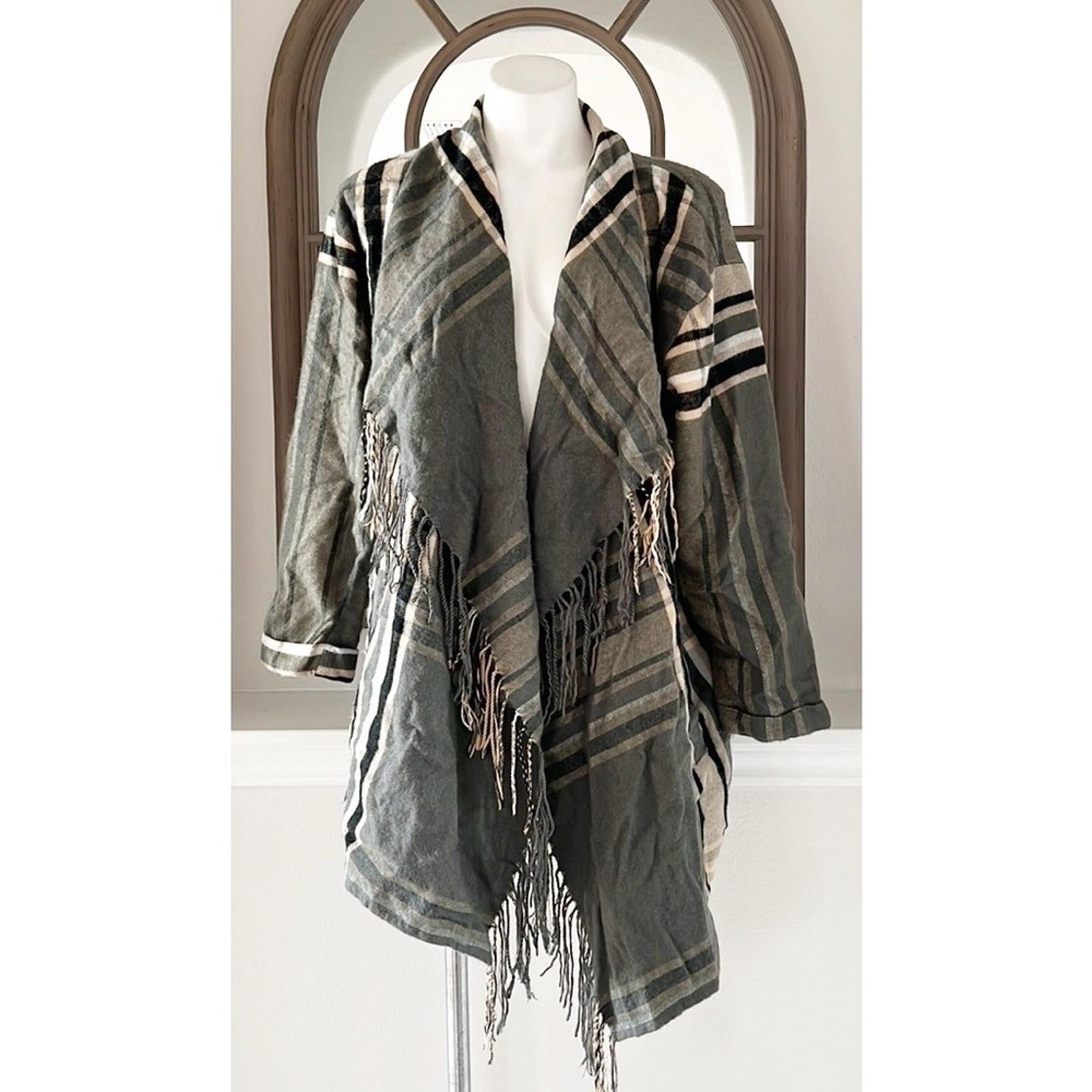 Buffalo’s I jeans Plaid Fringe Cardigan, Size M