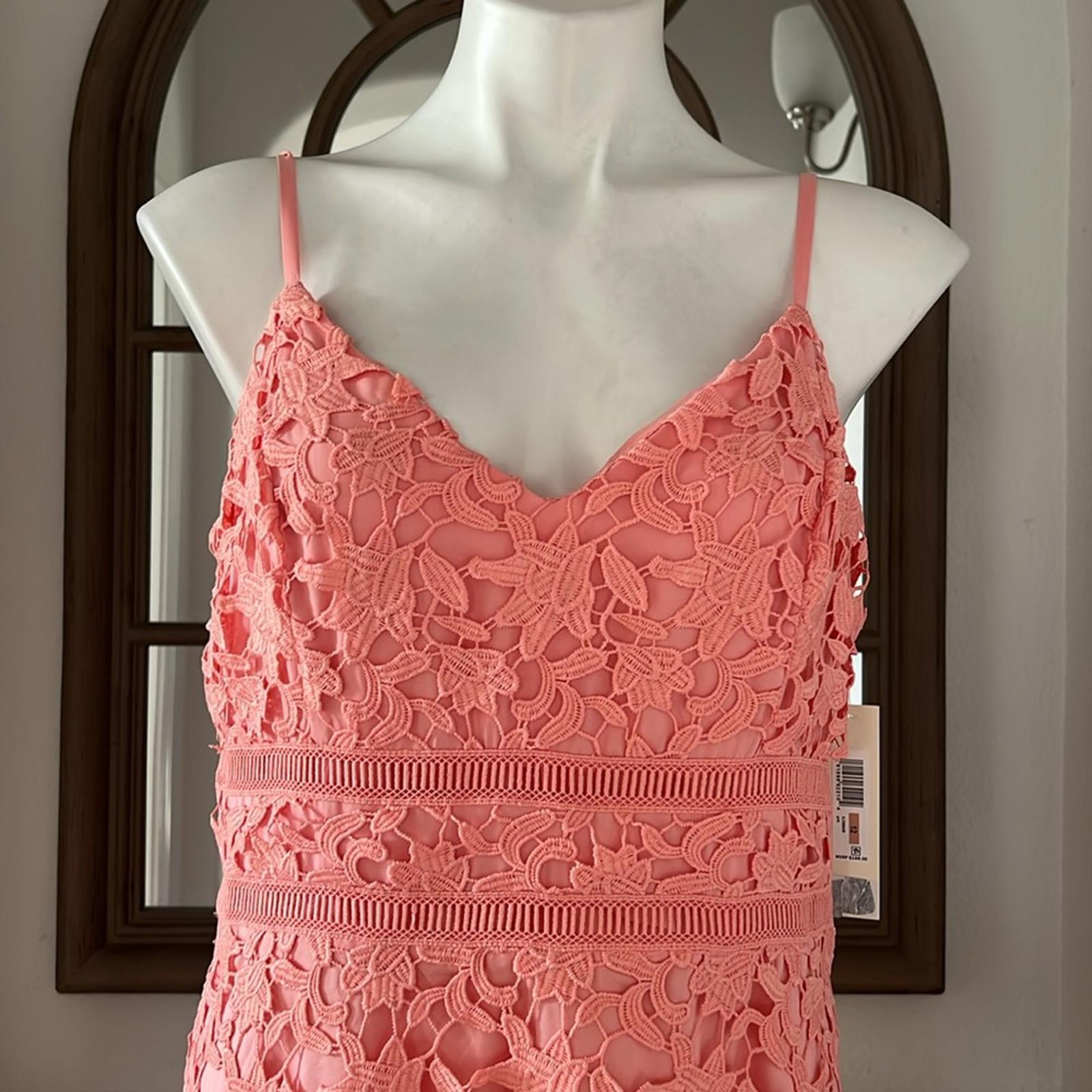 Eliza J. Asymmetric Hem Lace Dress in Pink, Size 12 New w/Tag