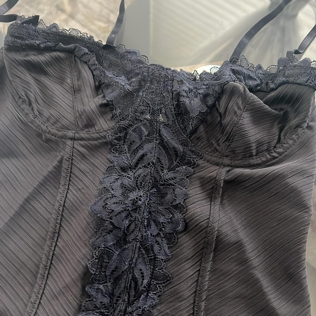 NEW Free People Intimately Good Luck Charm Bodysuit, Black, Size S New w/o Tag