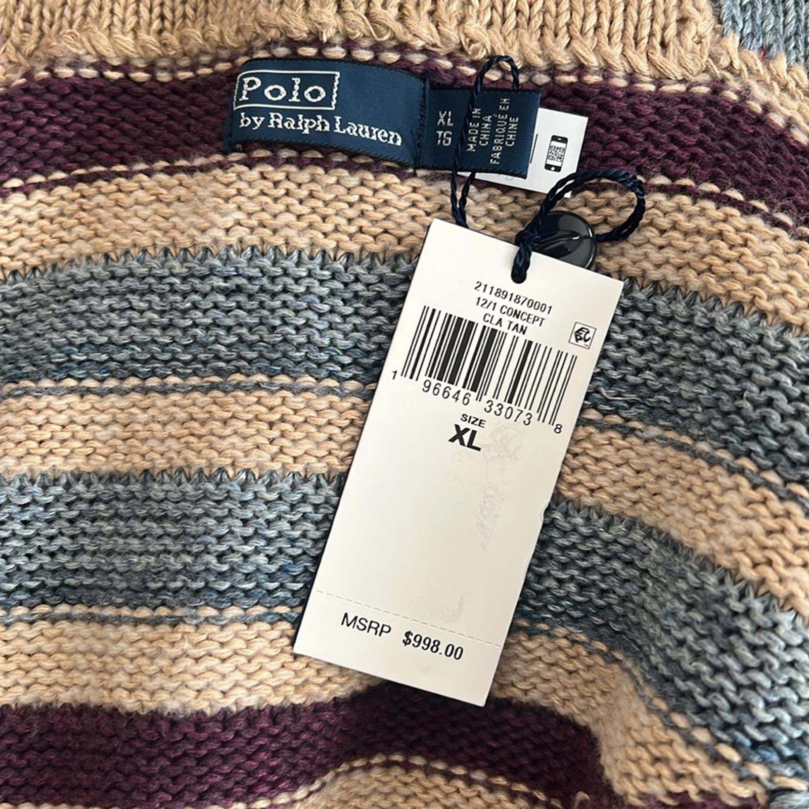 Polo by Ralph Lauren Geo-Motif Shawl Linen-Blend Cardigan Size XL New w/Tag $998