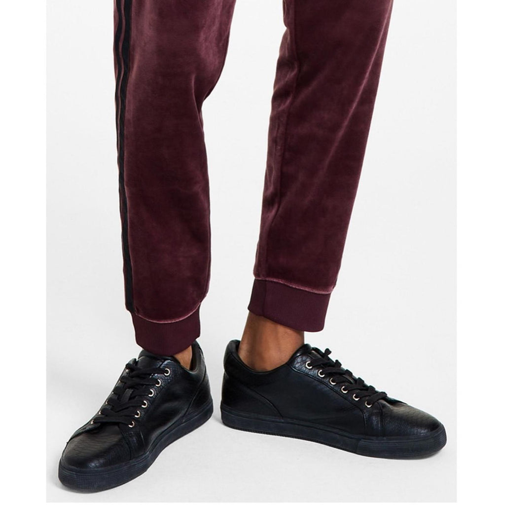NEW INC Men's Regular-Fit Side Stripe Velour Joggers, Size L Retail $59.50