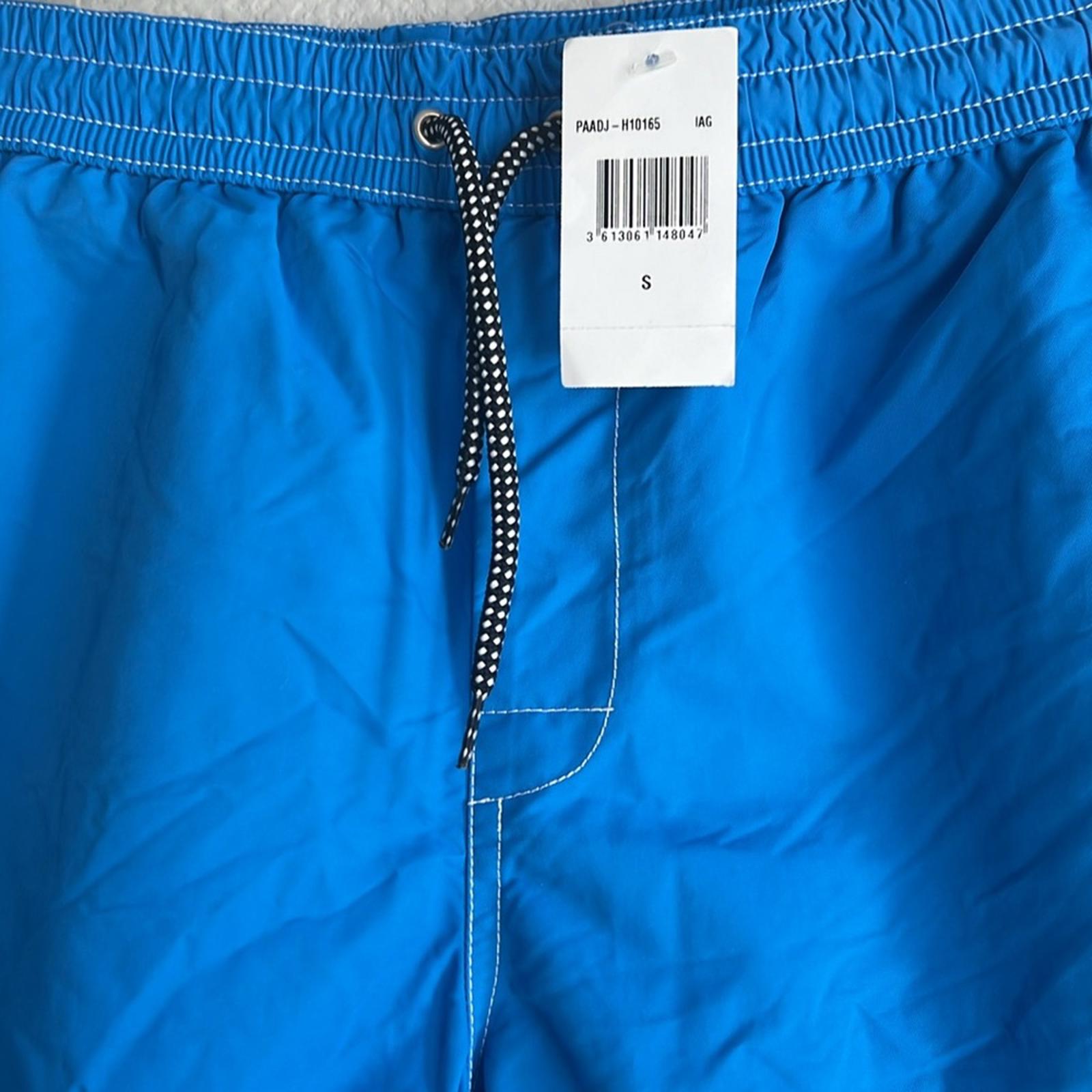 A.P.C. Louis Solid Regular Fit Swim Trunks in Blue, Size S NEW w/Tag $195