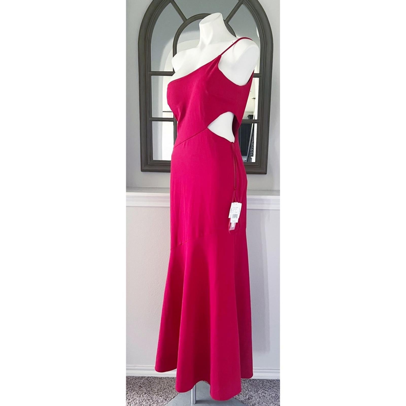 AQUA Scuba Crepe One-Shoulder Dress Bloomingdale’s Exclusive Size 12 NWT $258