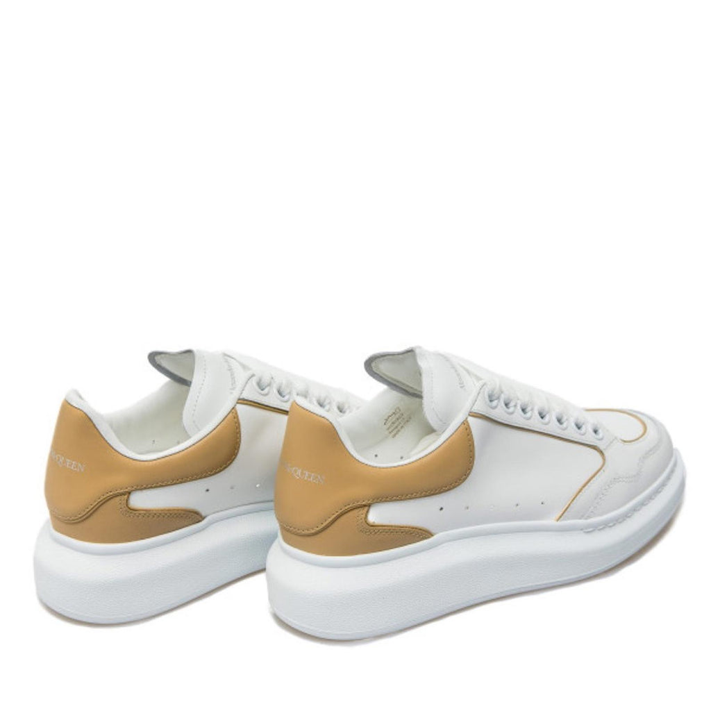 Alexander McQueen Oversized Low-Top Sneakers in White/ Camel, Size 41 NEW $850