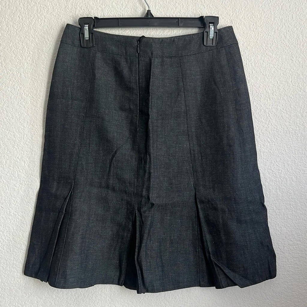 Akris Punto Fit & Flare Denim Mini Skirt in Black Size 4 EXCELLENT!