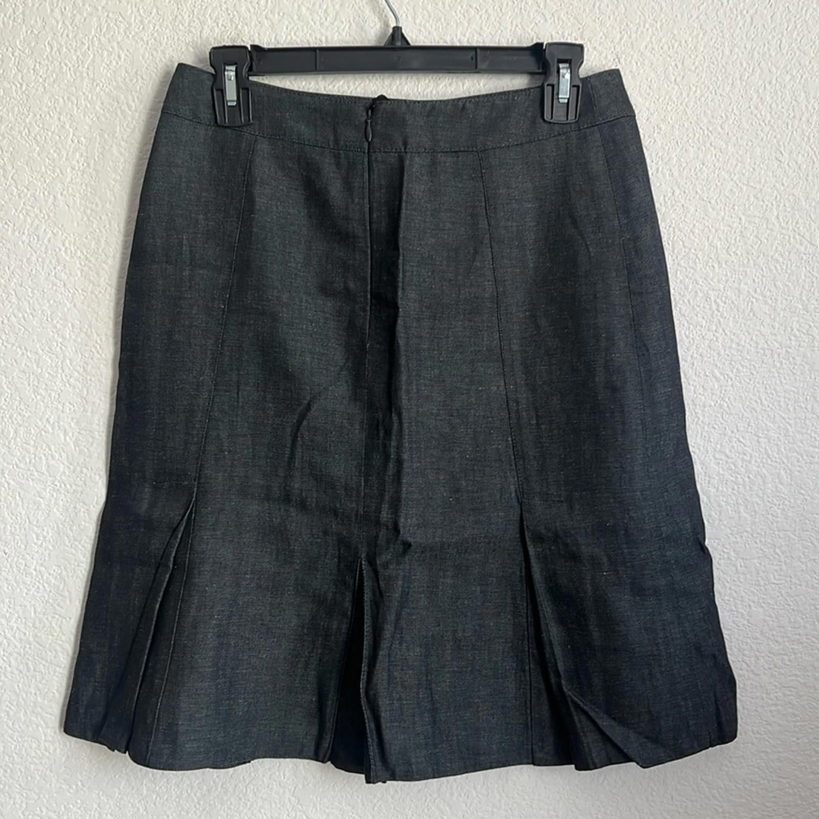 Akris Punto Fit & Flare Denim Mini Skirt in Black Size 4 EXCELLENT!