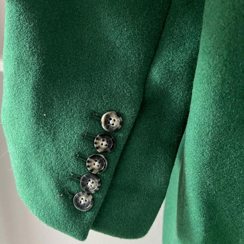 Michael Kors Mensy Double-Breasted Wool Blend Coat in Green, Size XL NEW