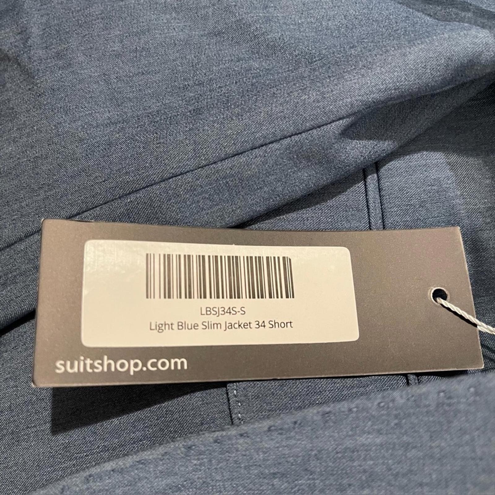 Suit Shop Men's Light Blue Slim Jacket Size 34 Short, New w/Tag $199