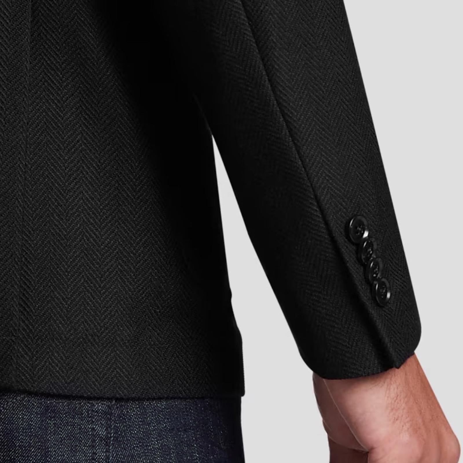Calvin Klein Slim Fit Stretch Textured Sport Coat in Black, Size 41L NWT $295