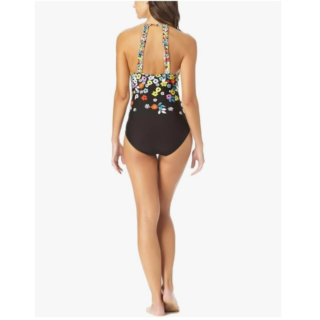 Anne Cole High Neck with Ruffle Straps One-Piece Swimsuit, Size 16 NEW w/Tag