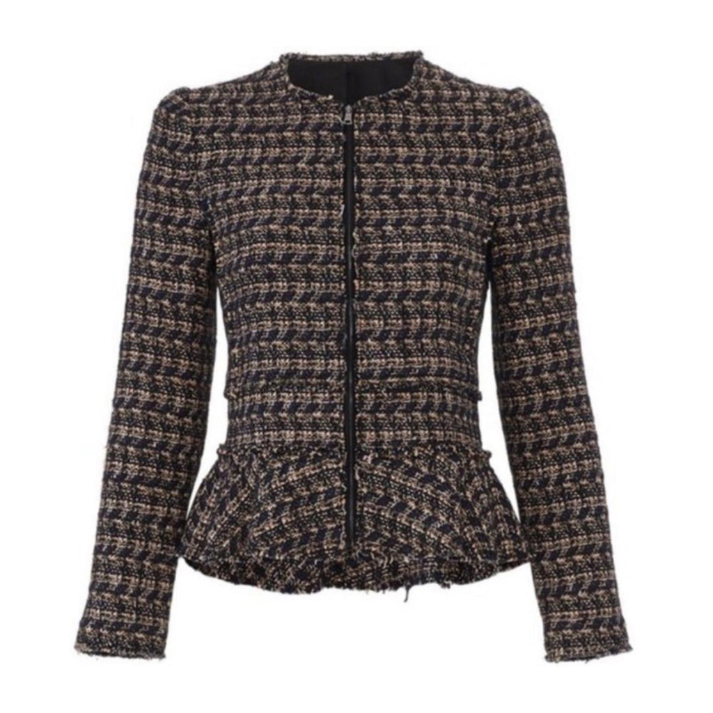 Rebecca Taylor Multi Tweed Ruffle Blazer Jacket, NWT, Size 10