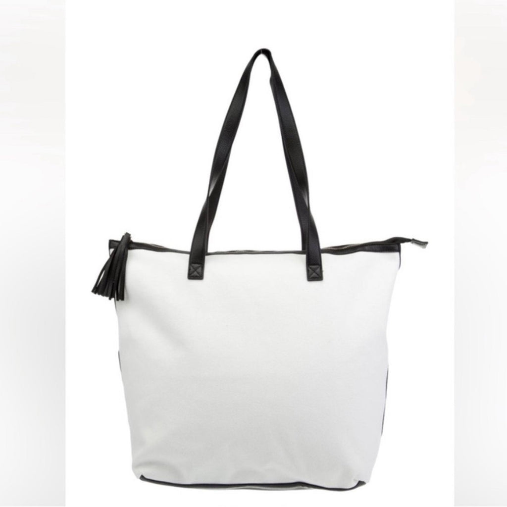 NWT Walter Baker Carly Bag, Canvas Vegan Leather Tote, New w/Tag Retail $198
