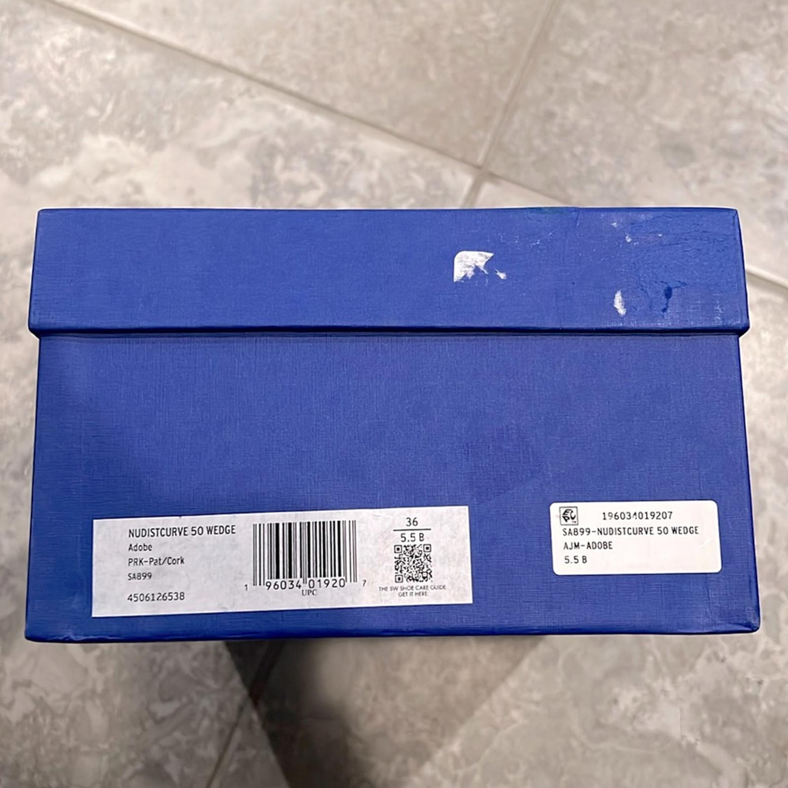 Stuart Weitzman Nudistcurve 50 Ankle Strap Wedge Sandals, Size 36/5.5 NEW in Box