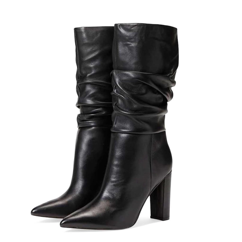 Marc Fisher LTD Gomer Slouched High Heel Boots Black Size 11M in Box Retail $249