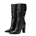 Marc Fisher LTD Gomer Slouched High Heel Boots Black Size 11M in Box Retail $249
