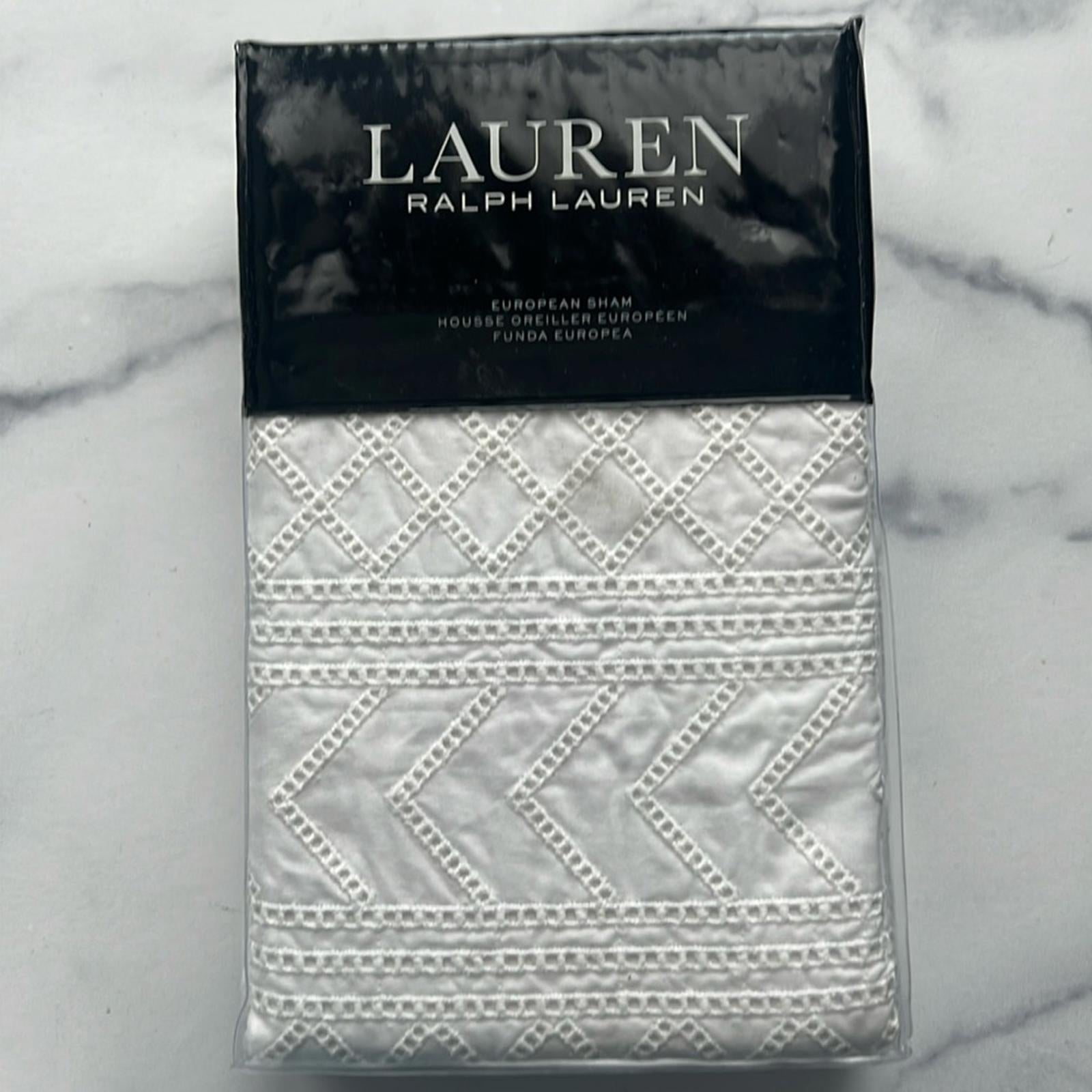 Lauren Ralph Lauren Willa Hemstitched Euro Sham in Cream, New w/Tag $135