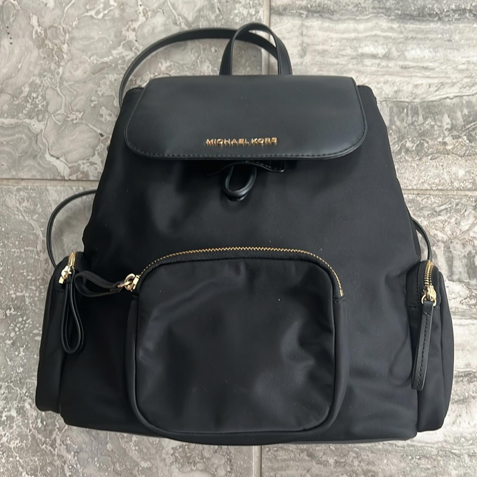 Michael Kors Abbey Large Nylon Backpack, Black New w/Tag Retail $398